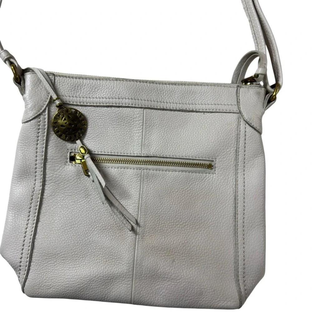 THE SAK Collective Tahoe Medium Pebbled Soft‎ Leather Whipstitch Ivory Crossbody - Picture 3 of 9